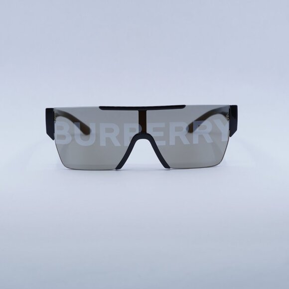 Burberry BE4291 3001/G Sunglasses Black Shield Frame, Grey Lenses main image 12